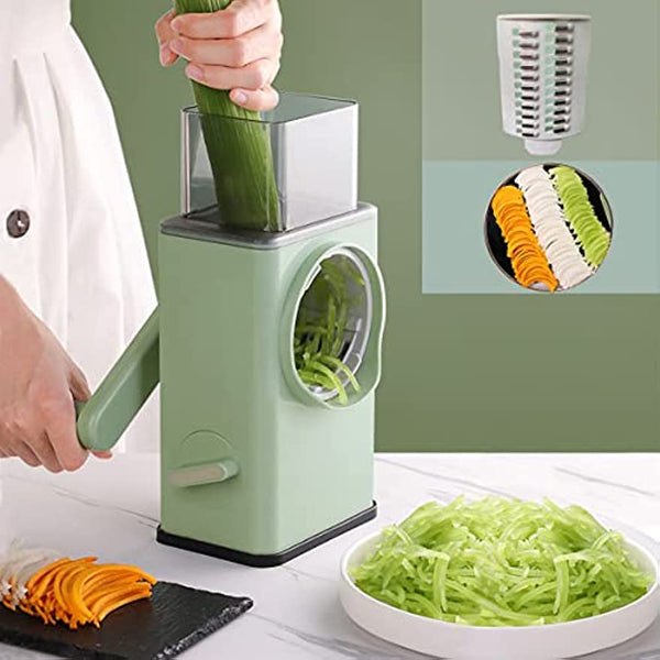 3 In 1 Manual Vegetable Slicer Rotary Cheese Grater Shredder Potato Chopper Carrot Cutter Peeler Maker Kitchen Cutting Tool